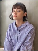 切りっぱラグジュアリボブ_グレイッシュブラウン_20代/30代/40代