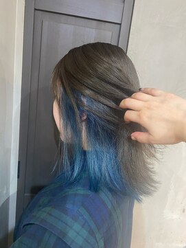 アクト 三鷹店(ACT) インナーカラー  ターコイズブルー