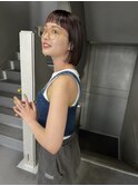 札幌ボブ　ぱつっとオン眉ボブ