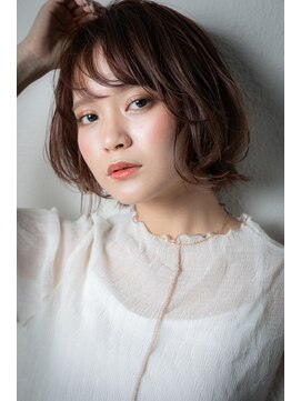 カバーヘア ブリス 戸田公園西口店(COVER HAIR bliss) イヤリングカラーAラインボブウルフカットv戸田公園30代40代