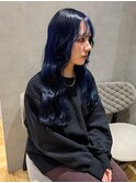 透明感艶髪カラーダークブルー