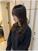 小顔レイヤーカット　韓国ヘア