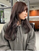 ニコ トウキョウ 渋谷(nico TOKYO)&nbsp;ダブルカラーチェリーレッドピンクブラウン韓国レイヤーロング