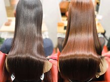 ロングも美しく仕上げます。髪質改善や縮毛矯正ご相談ください
