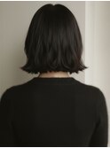 地毛風カラー×切りっぱなしボブ外ハネミニボブ/20代30代坂戸