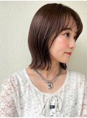 くびれボブ/外ハネ/透明感カラー/ココアベージュ/小顔ヘアp浦和
