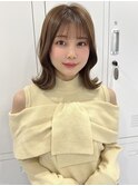 大人ボブ　くびれボブ　外ハネボブ　ミディアムレイヤー