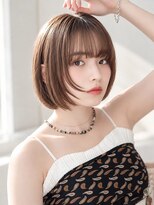 ニド(Nido.) 切りっぱなしボブ/フェイスレイヤー/ショコラブラウン