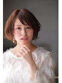 ショートボブ♪#ワイドバング#くびれミディ#モーブカラー