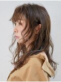 三軒茶屋_レディース_ロング_コテ巻き_パーマ_ブラウン_ベージュ