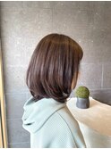 【脱白髪染めハイライト】×ミディボブ