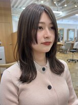 ミディアム似合わせカット20代30代くびレイヤーフルバング