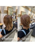 白髪ぼかし　セミディ　シアーカラー　【藤沢　藤沢駅】