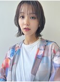 グレージュベージュショートボブショートレイヤーブリーチ学割