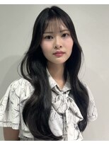 ワン バイ ジエクト(One by The Ect) エアリーロング韓国レイヤーヨシンモリ透明感ダークグレージュ