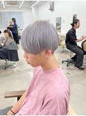 ハイトーンシルバーカラー/メンズマッシュスタイル/ケアブリーチ