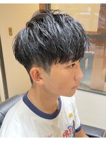 フリーク バーバーショップ 都島店(FREAK BARBER SHOP) 黒髪王道ツーブロックモテマッシュ