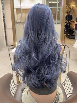 ロンドミラー 博多店(Lond Mirror) 顔周りレイヤーカット小顔ウェーブ/黒髪地毛風カラー/博多