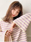 ぱつっと感が可愛いゆるふわ巻きセミロング×ミルクチョコレート