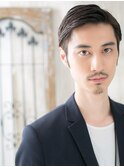 ジェントルなネイビーブラック七三オールバックショート仙台愛子
