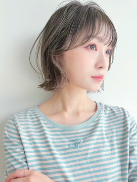 ホォレ 豊中店(fore) オリーブベージュショートミニボブグレージュブリーチレイヤー