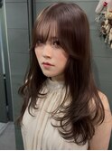 大人かわいい韓国レイヤー×透け感モカブラウン