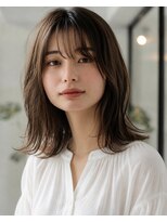 ニア 栄(nia)&nbsp;大人アンニュイミディアムスタイル　髪質改善　前髪カット