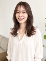 アンク(ank)&nbsp;ミディアムレイヤー20代30代40代顔まわりレイヤーセピアベージュ