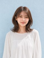 フレイムス ヘアアンドリラックス 大宮東口店(Frames)&nbsp;ミディアムレイヤー髪型20代30代40代前髪あり前髪なし丸顔大宮