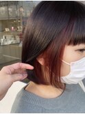 イメチェン/似合わせカット/フルバング/レッドブラウン/柏