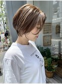 NUDEボブショート20代30代40代前髪なしショート大人ショートボブ