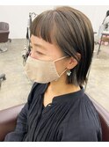 ぷつっとボブ オリーブベージュ ブリーチなし 担当阿知波