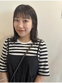 黒髪ストレート/ナチュラル/ワイドバング