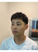 ダークアッシュアッシュブラックカルマパーマベリーショート
