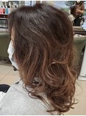グレイカラー フルカラー トップふんわりコテ巻き仕上げ/春日部
