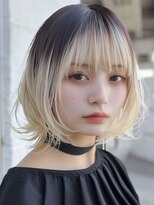 レヴ 草加店(LEV.)&nbsp;外ハネボブホワイトブロンドイメチェンワイドバング