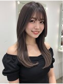 美髪/ワイドバング/レイヤーカット/くすみベージュ/新小岩駅
