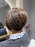 首元スッキリショートボブ×明るめブラウン