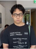 メンズピンパーマショート