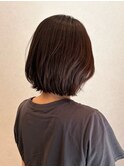 チョコレートブラウン×外はねボブ