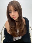 ミディアムレイヤーカット似合わせカット大人ガーリー._.