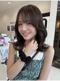 小顔見せくびれミディ×透けブラウン
