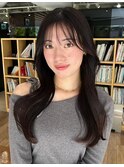 レイヤーカット*ロングヘア*くびれロング*フェイスレイヤー*黒髪