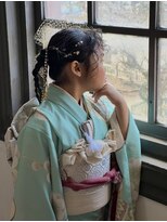 ハウオリ ガーデン(hau'oli garden)&nbsp;7歳七五三☆淡色着物編み下ろしアレンジ