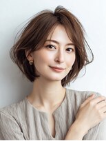 ハーツ 青山表参道店(Heart's)&nbsp;白髪ぼかし脱白髪染め似合わせショートボブ40代50代60代