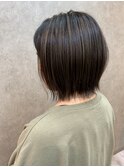 ＊切りっぱなしボブ×ハイライト