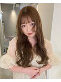 シフォンベージュカラー×ゆるmix巻き