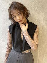 アース 三軒茶屋店(HAIR&MAKE EARTH) 三軒茶屋_レディース_ミディアム_ブラウン_コテ巻き_パーマ_小顔