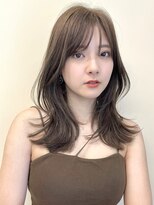 リンヘアーバイギフト 表参道(RIN hair by GIFT) くびれセミディレイヤーカット韓国外はねヘア表参道渋谷