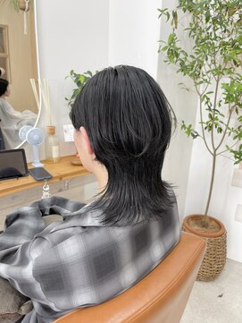 ティエル(TieLu) ミディアムウルフ×グレージュ×外国人風